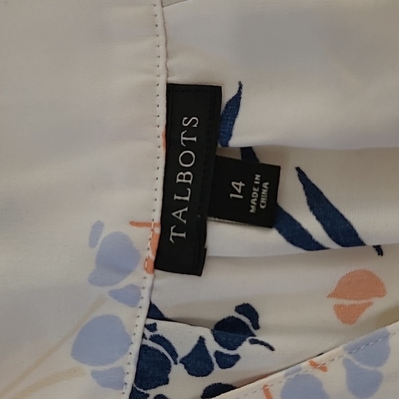 Talbots Floral V-Neck Sleeveless Blouse Size 14 - Picture 3 of 6